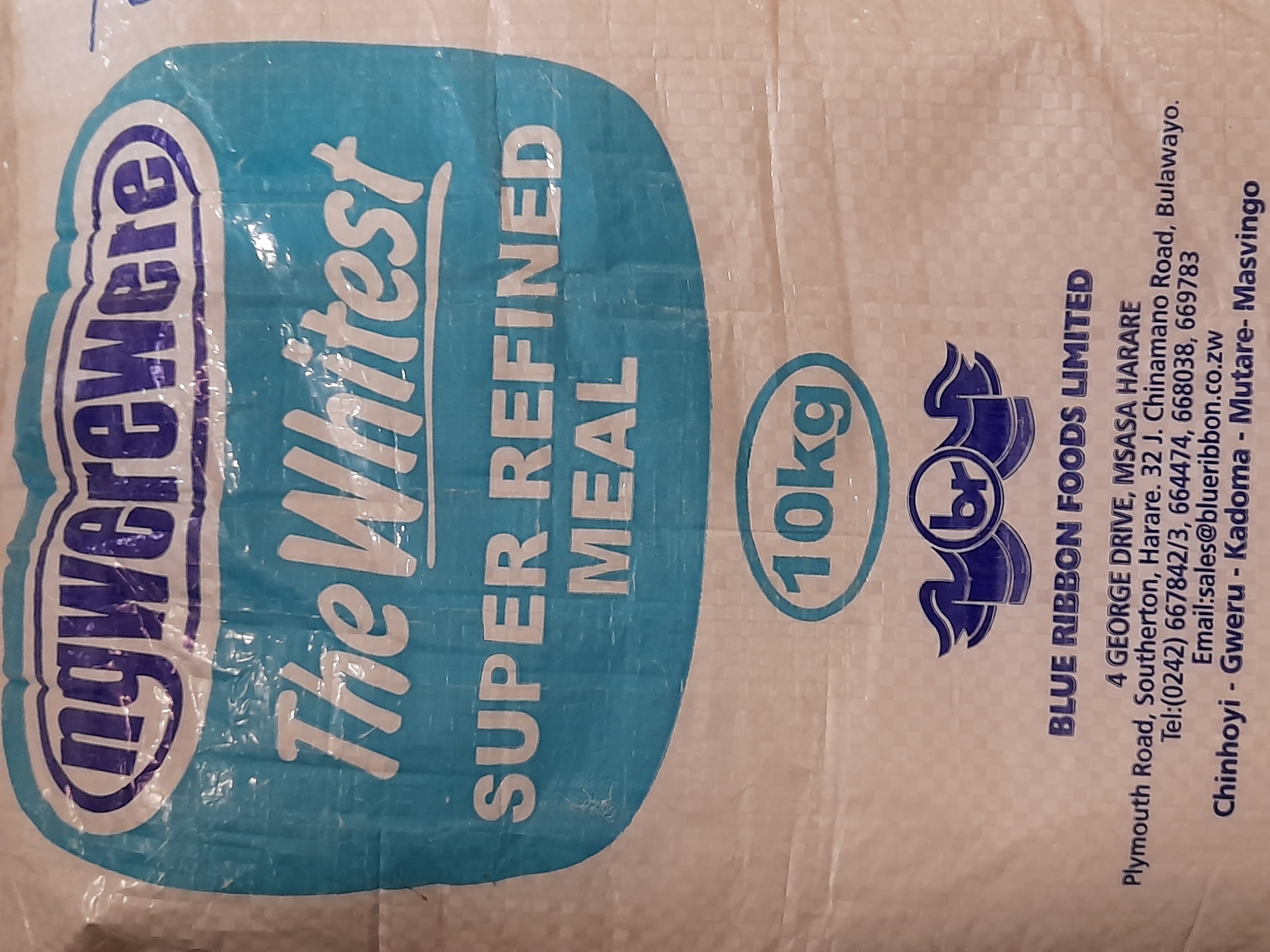 Ngwerewere Refined White Maize Meal 10kg bb may 22