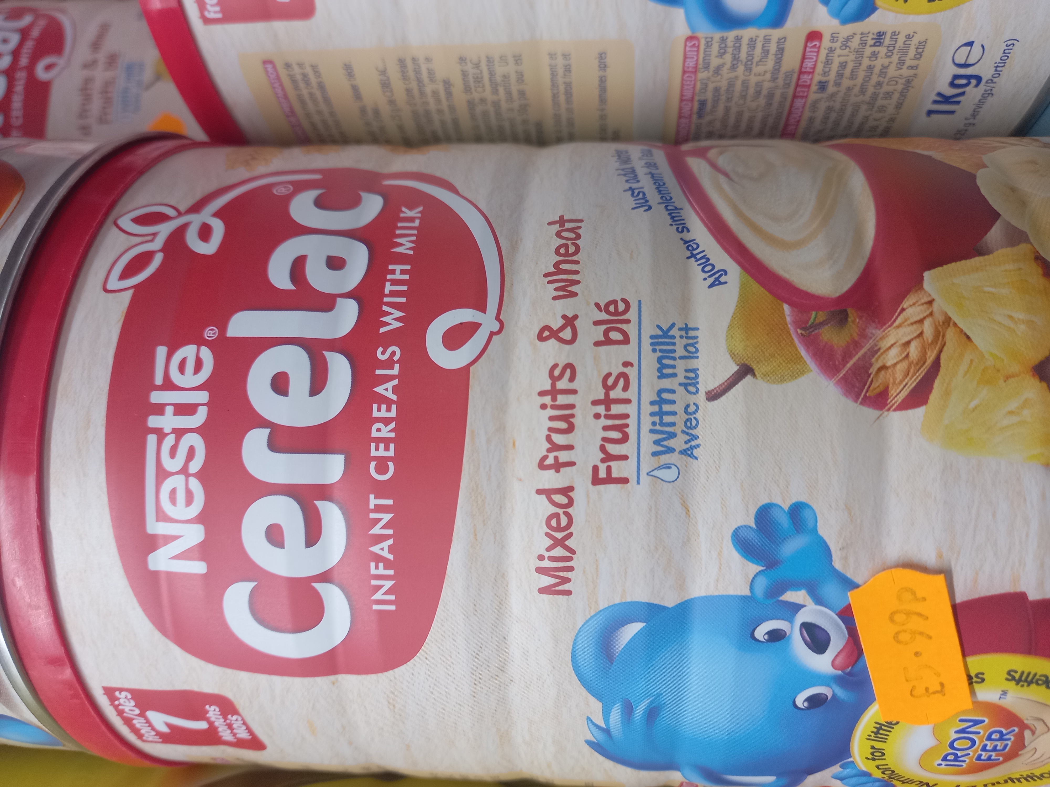Nestle Cerelac
Mixed Fruit & Wheat
Tin
910g